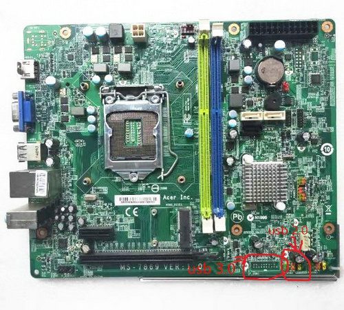 Acer Aspire TC-605 TC-705 XC-605 XC-705 MS-7869 Carte mère panneau avant USB 3.0 bleu - Cliquez sur l'image pour la fermer