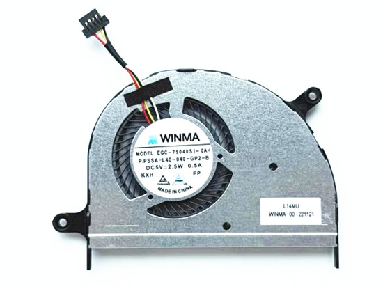 Ventilateur de CPU pour Clevo Nl40cu Nl40gu Nl40zu EGC-75040S1-0AH 6-31-L140S-102