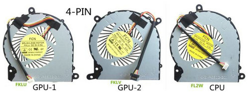Ventilateur de CPU+GPU 4-broches pour Clevo Pa70hp Pa70hs-g