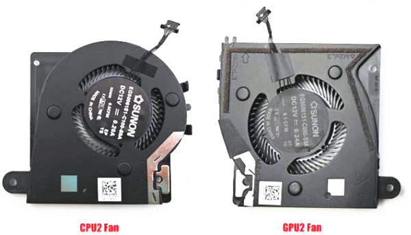 Ventilateur de CPU+GPU 12V pour Dell Alienware X17 R1 0J01R0 0W7KC4