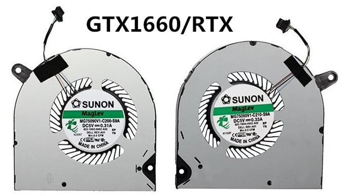 Ventilateur de CPU+GPU GTX1660/RTX pour Dell G3 15 3500-KJGP7 0PC01D 0F3DF0