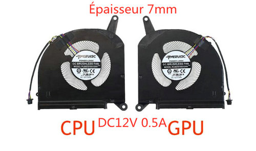 Ventilateur de GPU+CPU 7mm pour Gigabyte Aero 15 Oled Yc