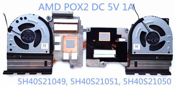 Ventilateur+radiateur 5V AMD POX2 pour Lenovo Loq 15ahp9 83dx 15arp9 83jc 5H40S21049 5H40S21050 5H40S21051