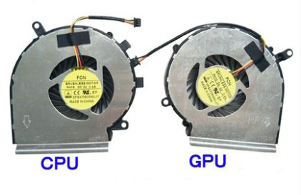 Ventilateur de CPU+GPU 3-broches pour MSI GE62 6QC-483FR