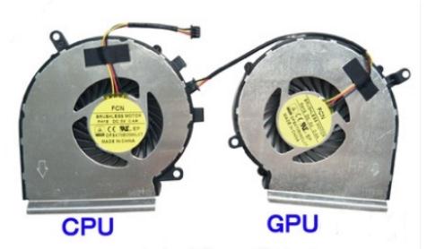 Ventilateur de CPU+GPU 3-broches pour MSI GE72 6QE (MS-1795)