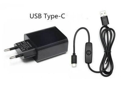 5V 3A USB-C Adaptateur Secteur pour modèle B Alimentation USB C