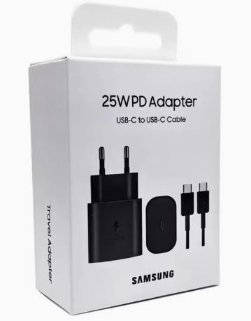 Chargeur rapide Samsung 25W avec câble de charge USB-C de 1m noir