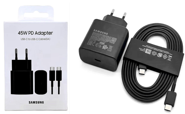 Chargeur rapide Samsung 45W avec câble de charge USB-C de 1m Noir